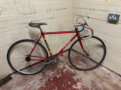 Raleigh Ti branded frame, derailleur missing, needs brake levers. £50.00